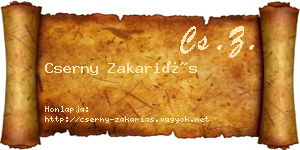 Cserny Zakariás névjegykártya